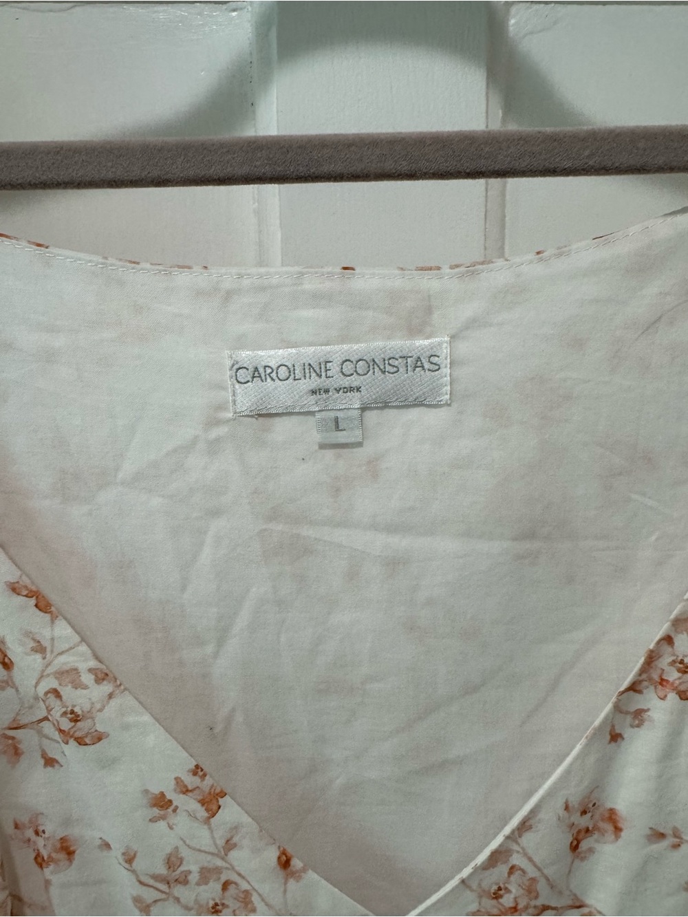 CAROLINE CONSTAS Blakely Floral Cotton Mini Dress Blush Watercolor Floral - Picture 6 of 6